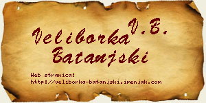 Veliborka Batanjski vizit kartica